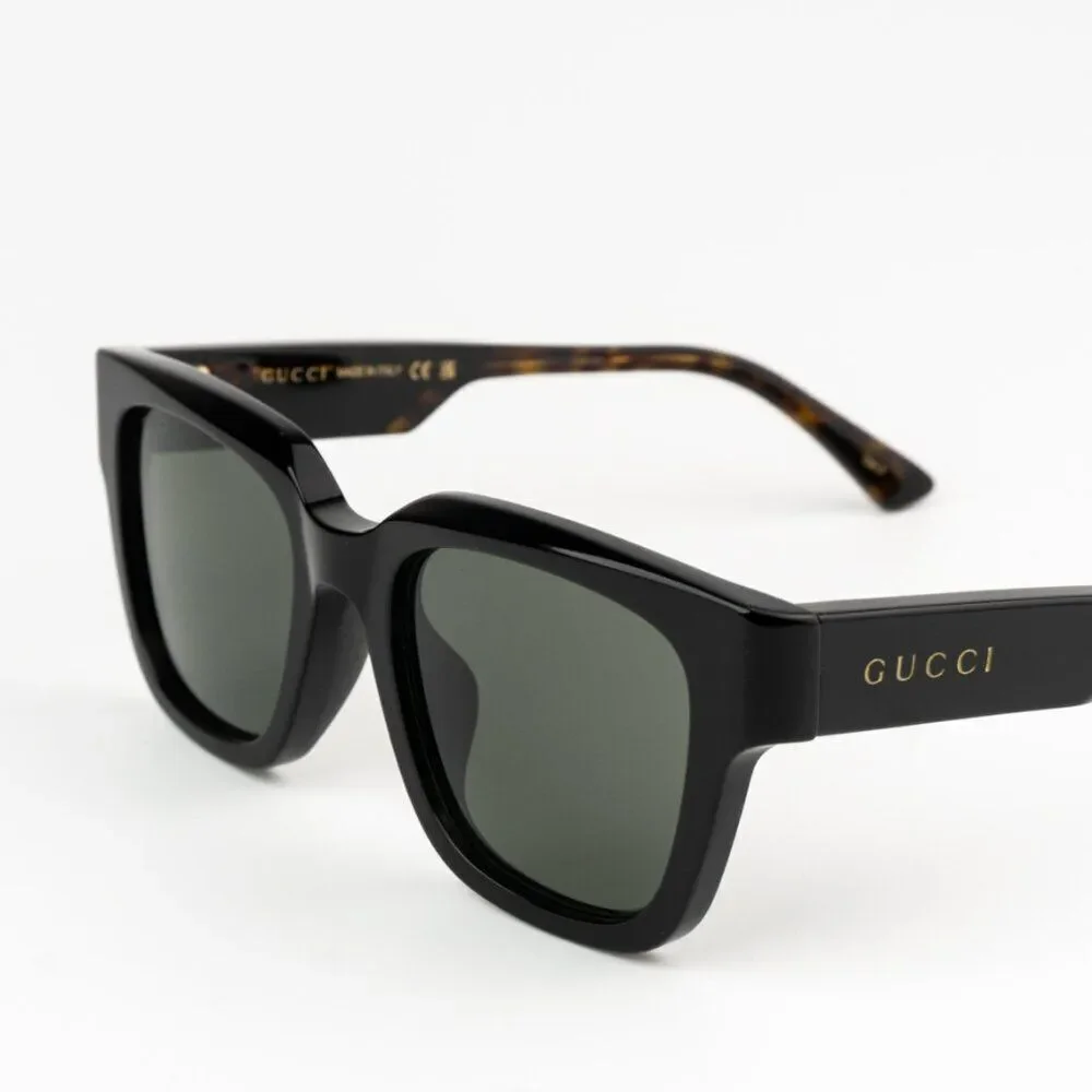 NEW Gucci GG1670SK 001 Black Havana Grey Unisex Square Sunglasses GG 1670SK